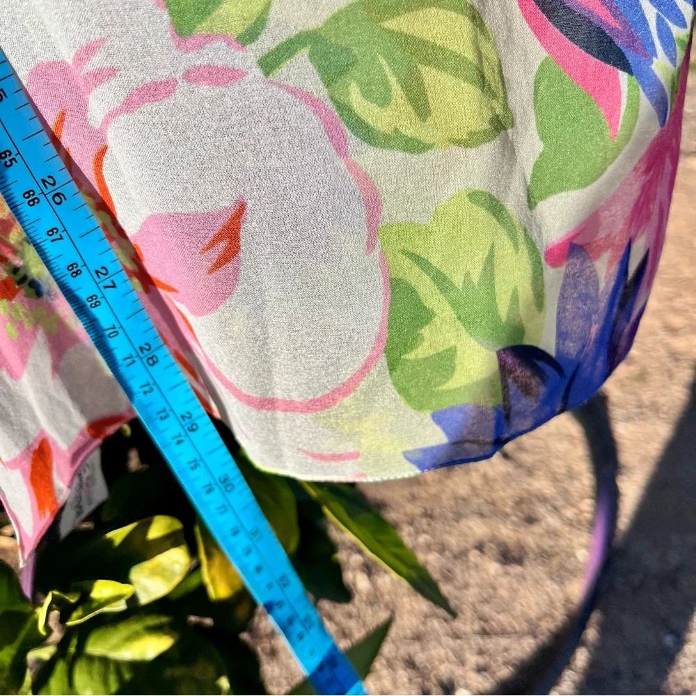 Vintage Diane Von Furstenberg Floral Scarf, Italy, Rectangle, Blue Orange Green